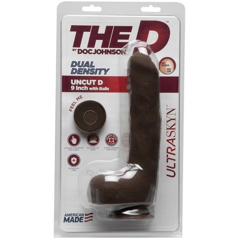 The D - Uncut D 9 Inch With Balls Ultraskyn Chocolate