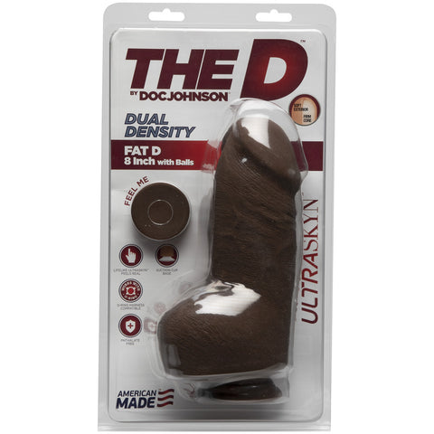 The D - Fat D 8 Inch With Balls Ultraskyn Chocolate