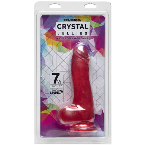 Crystal Jellies Master Cock With Balls 7.5 Inch Pink