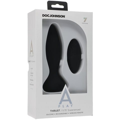 A-Play Thrust Experienced Rechargeable Silicone Anal Plug With Remote Black