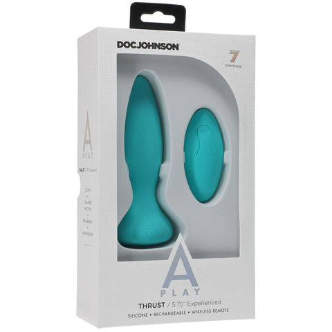 A-Play Thrust Experienced Rechargeable Silicone Anal Plug With Remote Teal