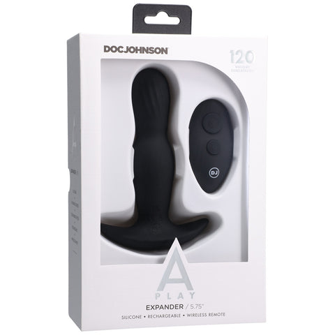 A-Play Expander Rechargeable Silicone Anal Plug With Remote Black