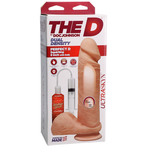 The D Perfect D Squirting 8 Inch With Balls Vanilla