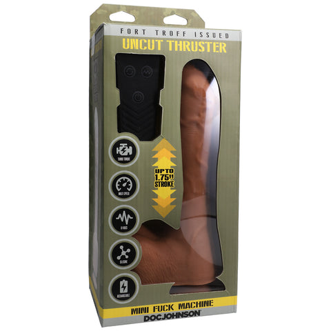 Fort Troff Uncut Thruster Mini Fuck Machine Rechargeable Silicone With Remote Caramel