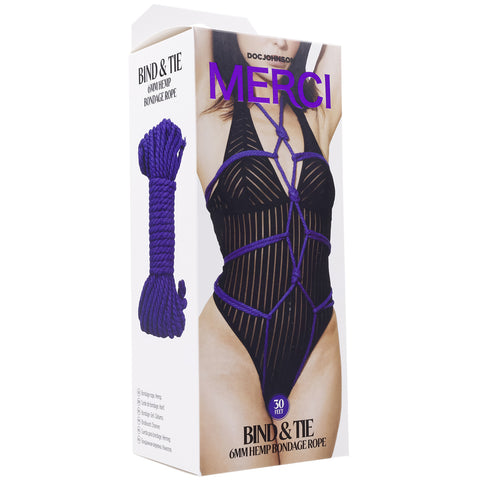 Merci Bind & Tie 6mm Hemp Bondage Rope 30 Feet Violet