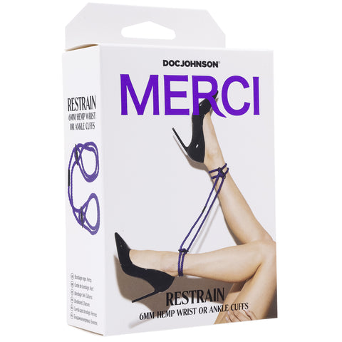 Merci Restrain 6mm Hemp Wrist Or Ankle Cuffs Violet