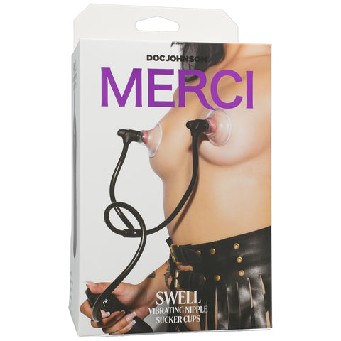 Merci Swell Auto Vibrating Nipple Sucker Cups Black, Violet