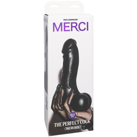 Merci The Perfect Cock 10.5 Inch With Removable Vac-U-Lock Suction Cup Ultraskyn Black