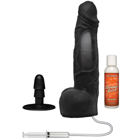 Merci Squirting Cumplay Cock 10 Inch With Removable Vac-U-Lock Suction Cup Ultraskyn Black