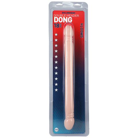 Double Header Dong - 18 Inch - Smooth White