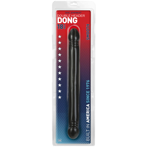 Double Header Dong - 18 Inch - Smooth Black