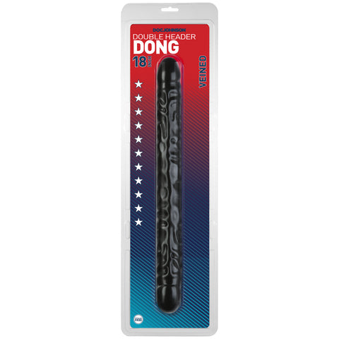 Double Header Dong - 18 Inch - Veined Black