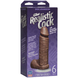 The Realistic Cock - With Removable Vac-U-Lock Suction Cup - 6 Inch - Caramel