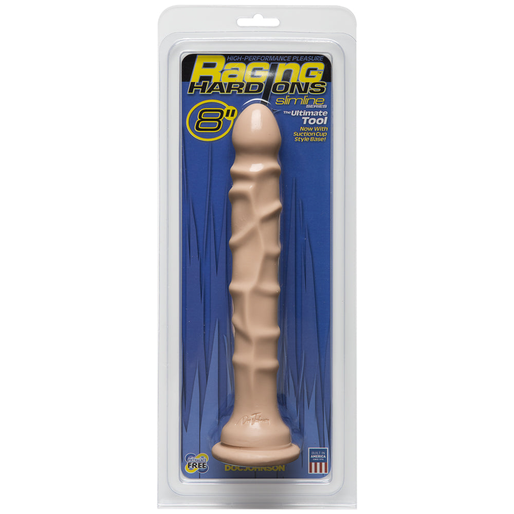 Raging Hard-Ons - Slimline With Suction Cup - 8 Inch Dong White