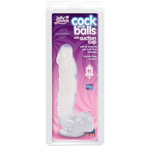 Jelly Jewels - Cock And Balls With Suction Cup Diamond