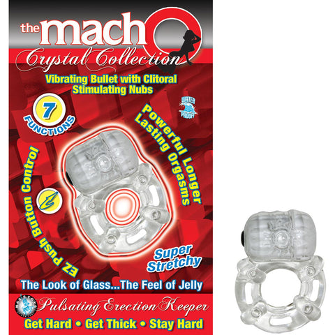 The Macho Crystal Collection Pulsating Erection Keeper Clear