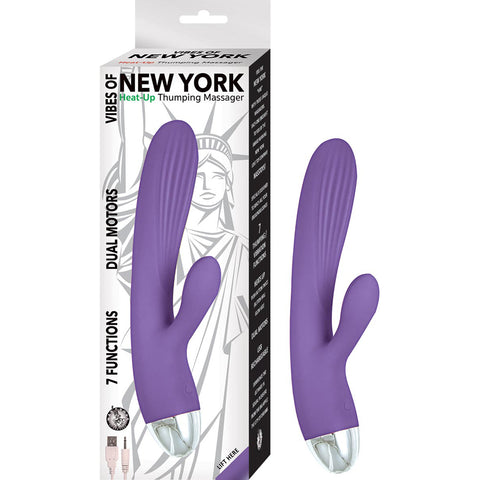 Vibes Of New York Heat Up Thumping Massager Purple