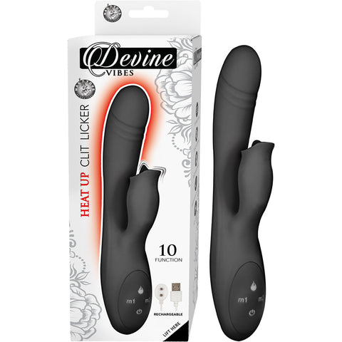 Devine Vibes Heat Up Clit Licker Black
