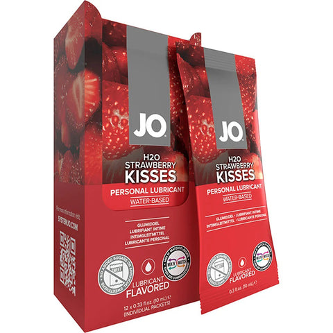 Jo H2O Foil Display Box Strawberry Lubricant 0.34 oz.