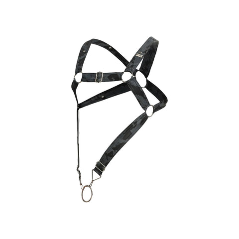 Dngeon Cross Cockring Harness Midnight One Size