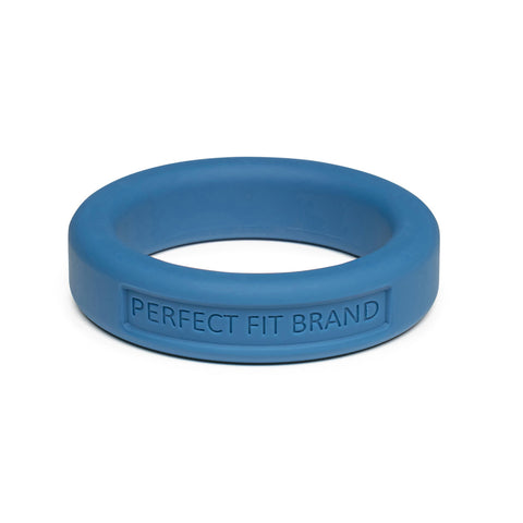 Classic 1.4 Inch (36 mm) Silicone Med. Stretch Penis Ring Blue