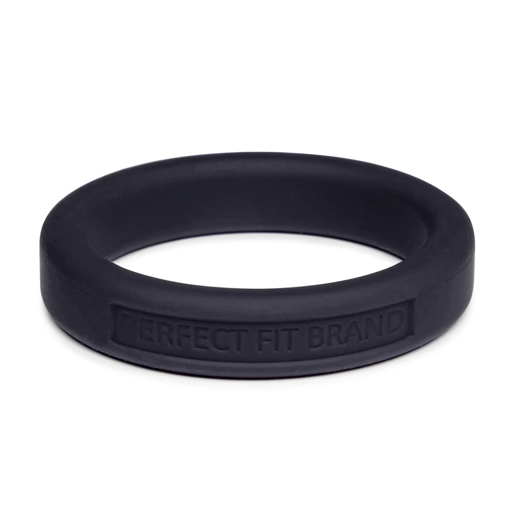 Classic 1.75 Inch (44 mm) Silicone Med. Stretch Penis Ring Black