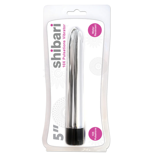 Shibari 5 Inch 10X Pulsations Vibrator Silver
