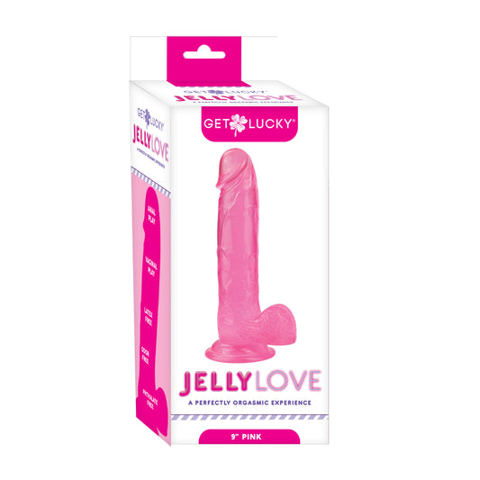 Get Lucky 9 inch Jelly Dong Pink
