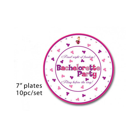Bachelorette 7 Inch Plates 10 Pcs