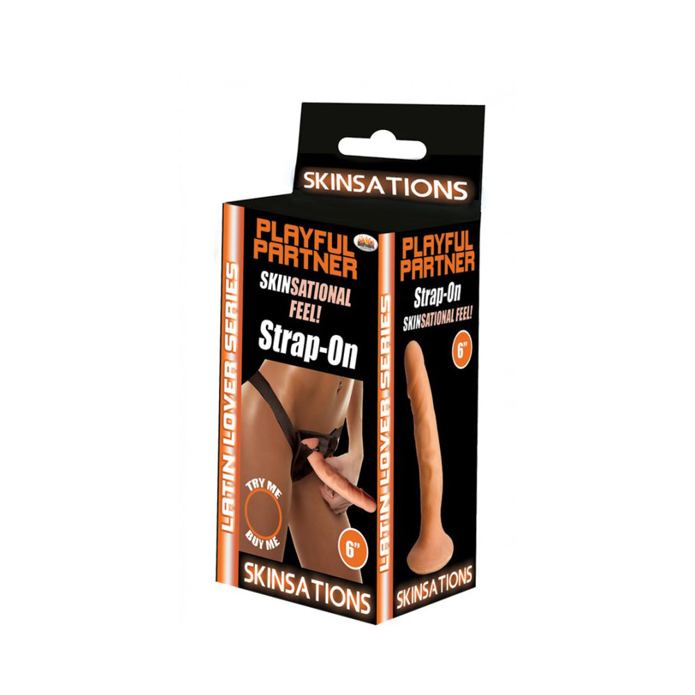 Skinsations Latin Lover Series Playful Partner Strap On Dildo With Harness 6 Inch