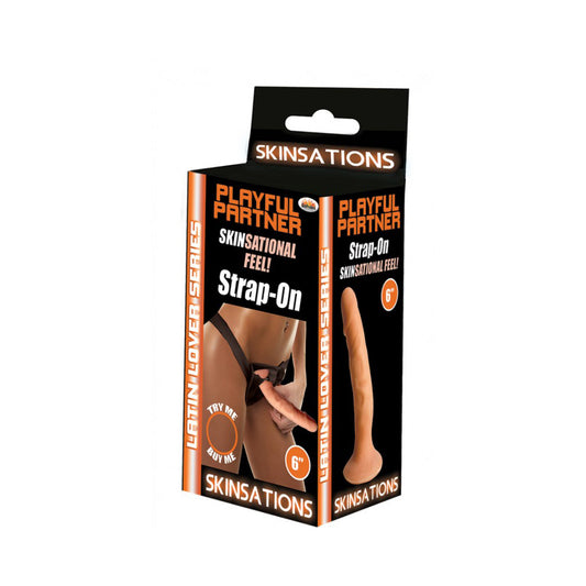 Skinsations Latin Lover Series Playful Partner Strap On Dildo With Harness 6 Inch
