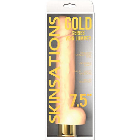 Skinsations Gold Series Vein Jumper 7.5 Inch Vibrating Dildo