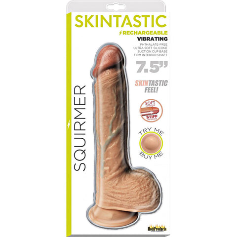 Skintastic Squirmer Rechargeable Ultra Skin Dildo 7.5 Inch