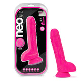 Neo Elite 9 Inch Silicone Dual Density Cock With Balls Neon Pink