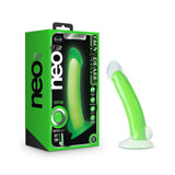 Neo Elite Glow In The Dark Omnia 7 Inch Silicone Dual Density Dildo Neon Green