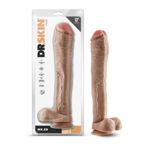 Dr. Skin Mr. Ed 13&quot; Dildo With Balls Beige