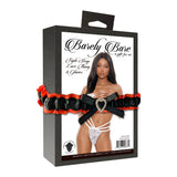 Triple Strap Lace Thong & Gloves White