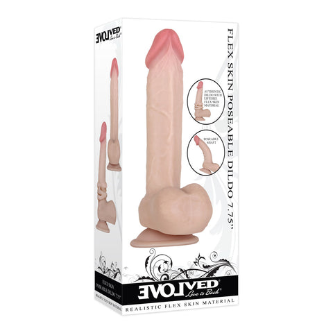 Flexskin Poseable Dildo 7.75 Inch Light