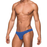 Seamless Sleek Thong W/Sheer Pouch Blue S/M