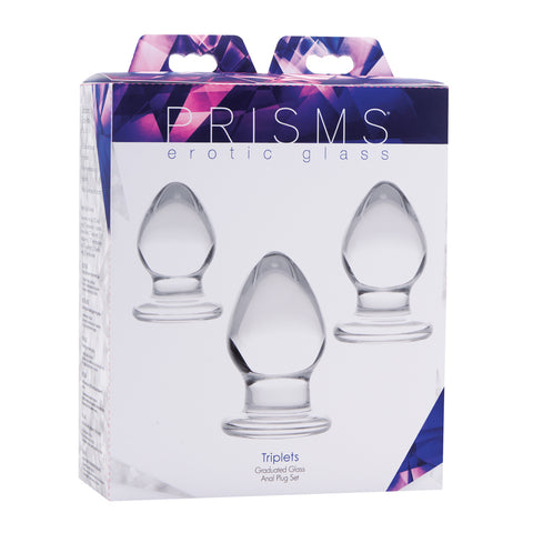 Prisms Triplets 3 Piece Glass Anal Plug Kit