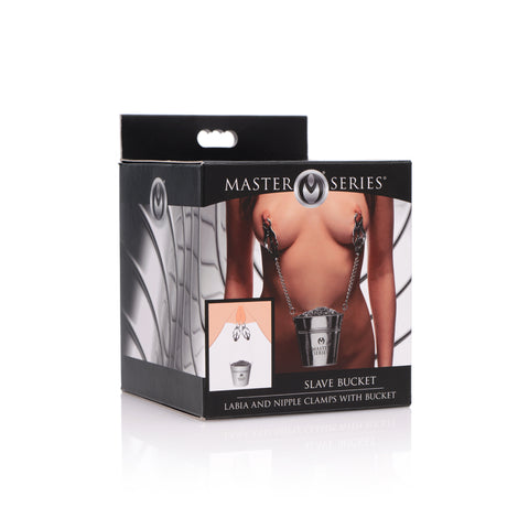 Master Series Slave Bucket Labia & Breast Clamps W/ Bucket
