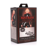 Mistress 3 Ring Leather Collar W/Leash