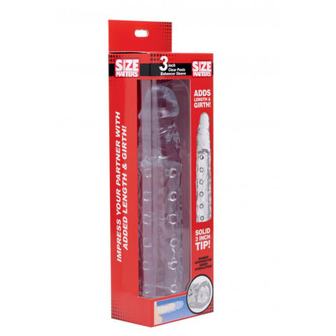 Size Matters 3 Inch Clear Penis Sleeve Enhancer