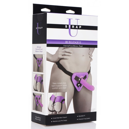 Strap U Burlesque Universal Corset Harness Purple