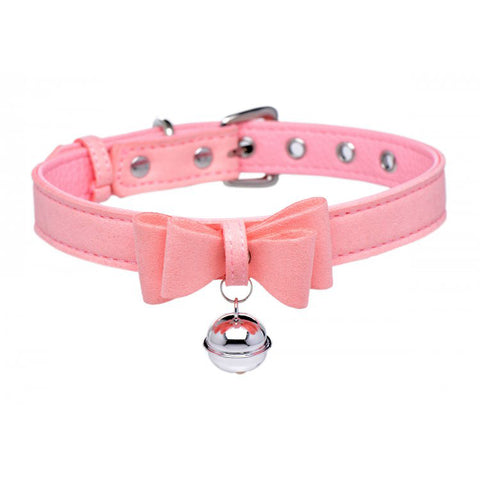 Master Series Golden Kitty Cat Bell Collar Pink/Silver