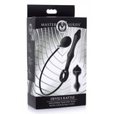 Master Series Devils Rattle Inflatable Silicone Anal Plug With Cock And Ball Ring