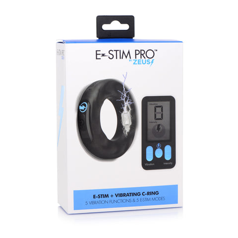 Zeus Electrosex E-Stim Pro Silicone Vibrating Cock Ring With Remote Control