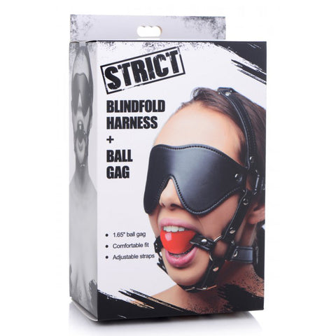 Strict Blindfold Harness W/ Ball Gag