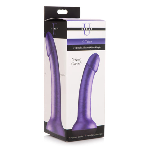 Strap U G-Tastic 7&#39;&#39; Metallic Silicone Dildo Purple