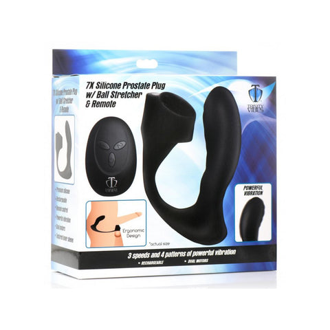 Trinity Men 7X Silicone Prostate Plug W/ Ball Stretcher & Remote